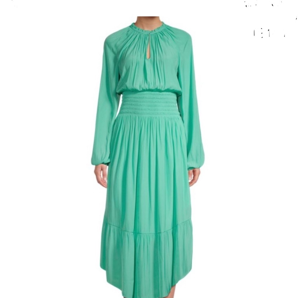 Ramy Brook Lisa Smocked Maxi Dress Sea Green Sz XS NWT